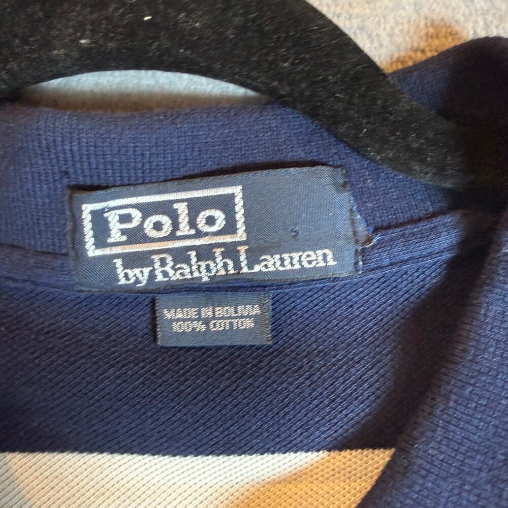 Lot 2 Vintage Polo Ralph Lauren Striped Polo Shirts Mens XXL Pony Logo - Picture 4 of 10